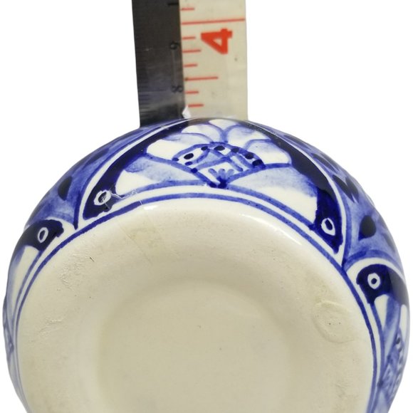 Vintage Cobalt Blue & White Porcelain Small Jewelry Trinket Box with Cover - Picture 6 of 11